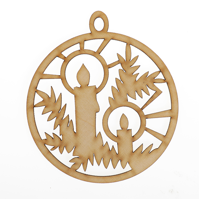 Украшение для декора "Шар новогодний. Уютный вечер" из фанеры 8х10 см