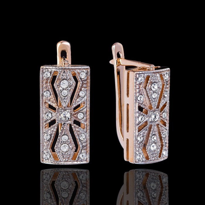 Серьги "Скарлет", цвет белый в золоте