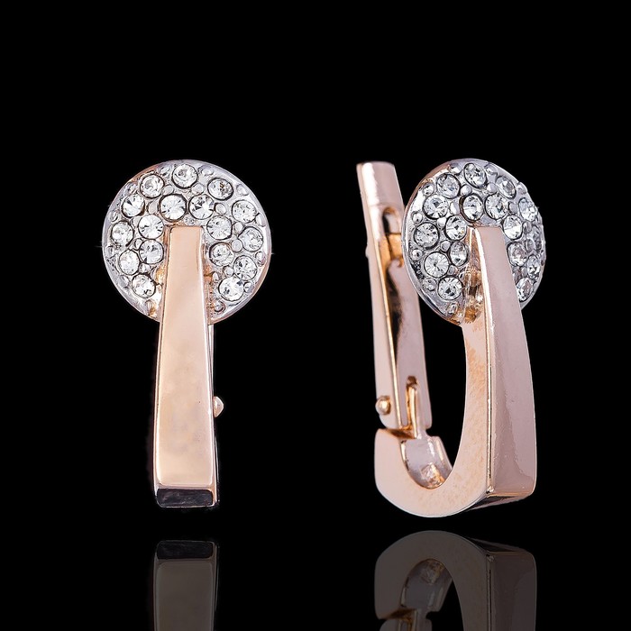 Серьги "Сальто", цвет белый в золоте