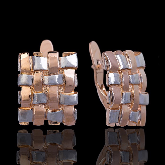 Серьги "Плетенка", цвет золото