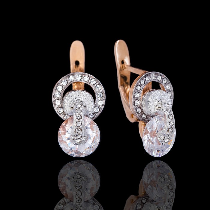 Серьги "Цитрон", цвет белый в золоте