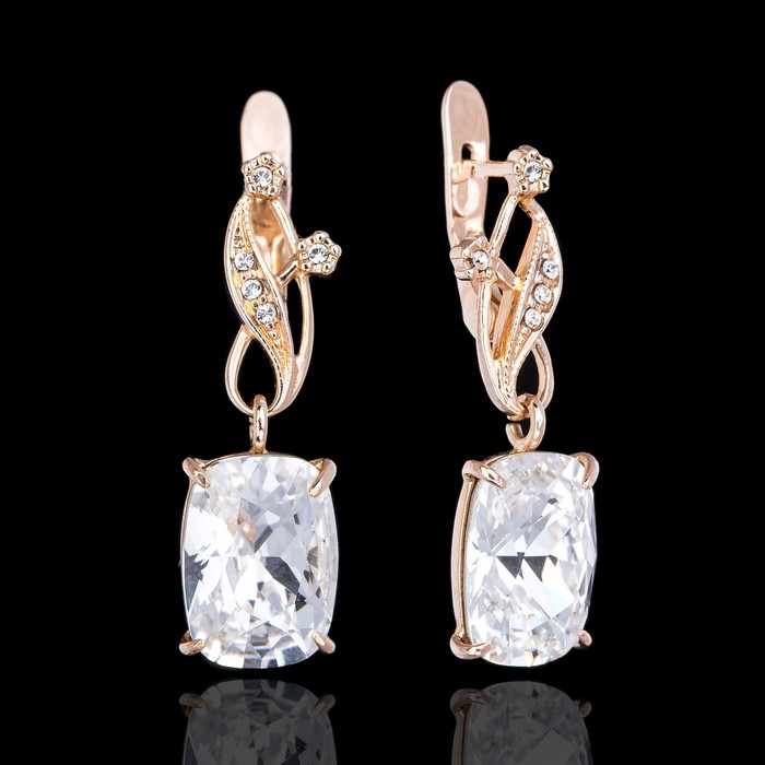 Серьги "Регина", цвет белый в золоте