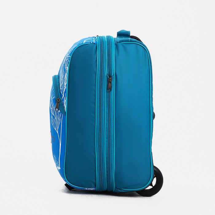 Чемодан малый «Зайчик», отдел на молнии, наружный карман, цвет зелёный