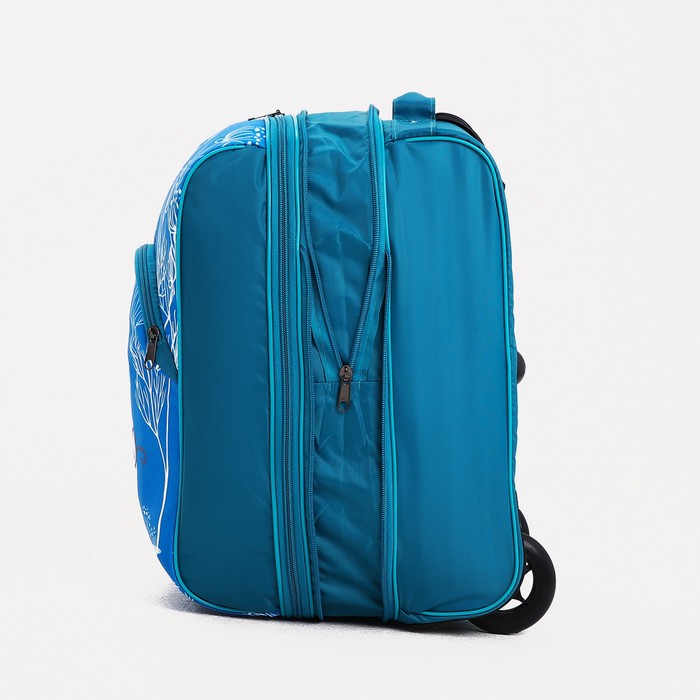 Чемодан малый «Зайчик», отдел на молнии, наружный карман, цвет зелёный