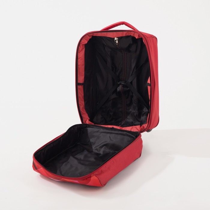 Чемодан малый «Гонка», отдел на молнии, наружный карман, цвет красный
