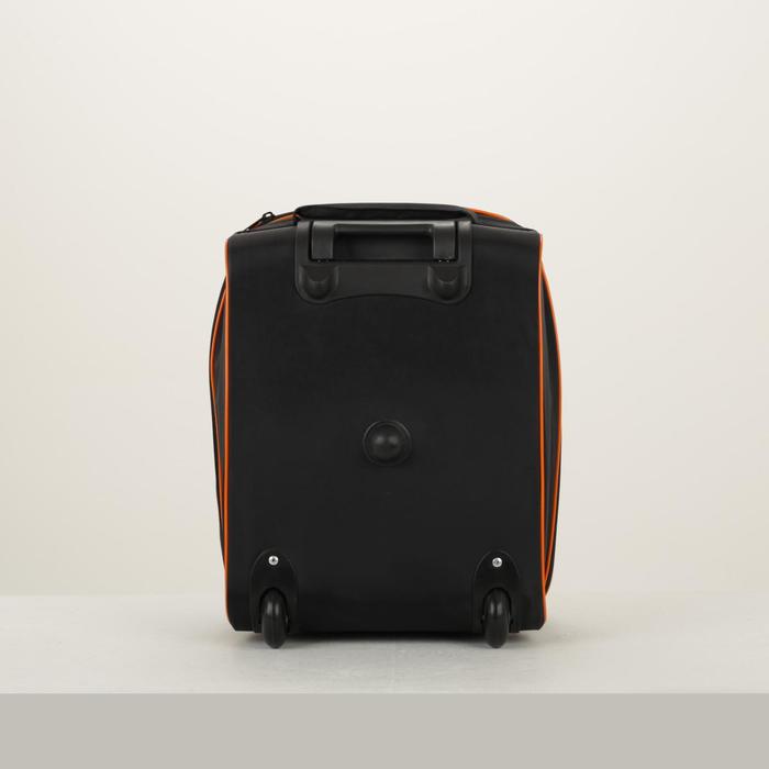 Чемодан малый «Гонка», отдел на молнии, наружный карман, цвет чёрный