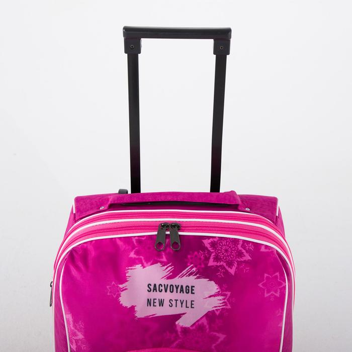 Чемодан малый «Принцесса лебедь», отдел на молнии, наружный карман, цвет малиновый