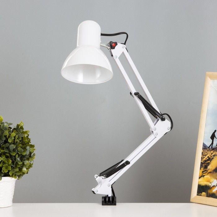 Лампа настольная на шарнире 800 &quot;Крус, белая&quot; E27 40W