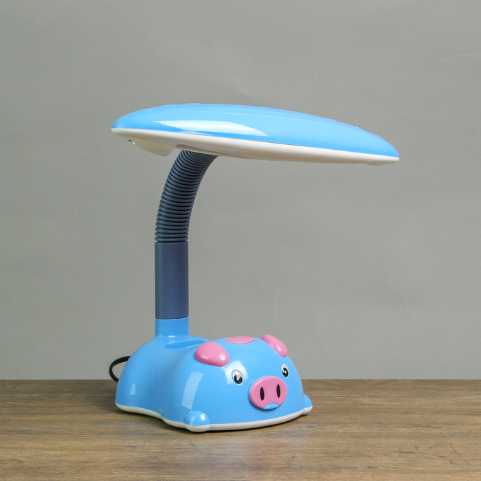 Лампа настольная "Поросёнок голубой" КЛЛ 11W, 30х15х40 см