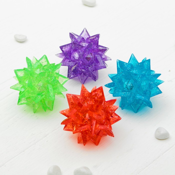 Мяч световой "Ёжик" с блёстками, цвета МИКС