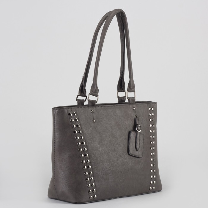 Сумка женская, отдел с перегородкой на молнии, наружный карман, цвет серый