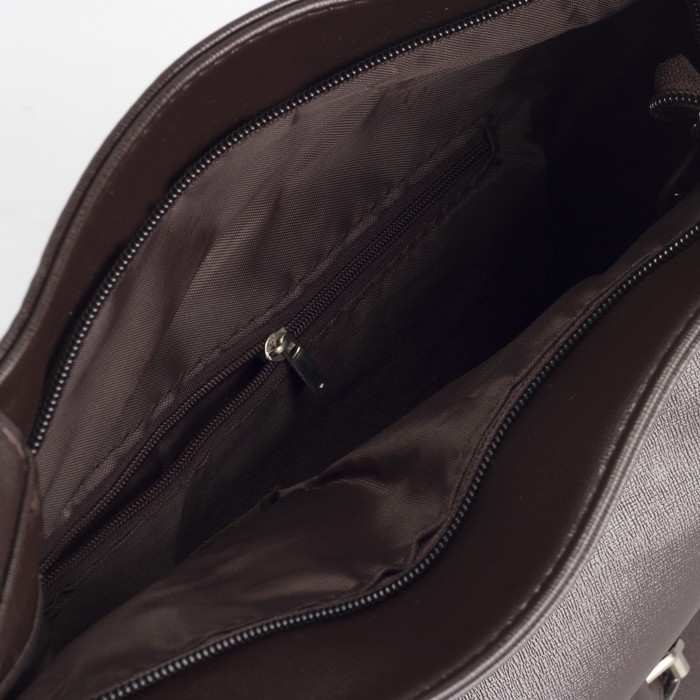 Сумка женская, отдел на молнии, наружный карман, цвет кофе