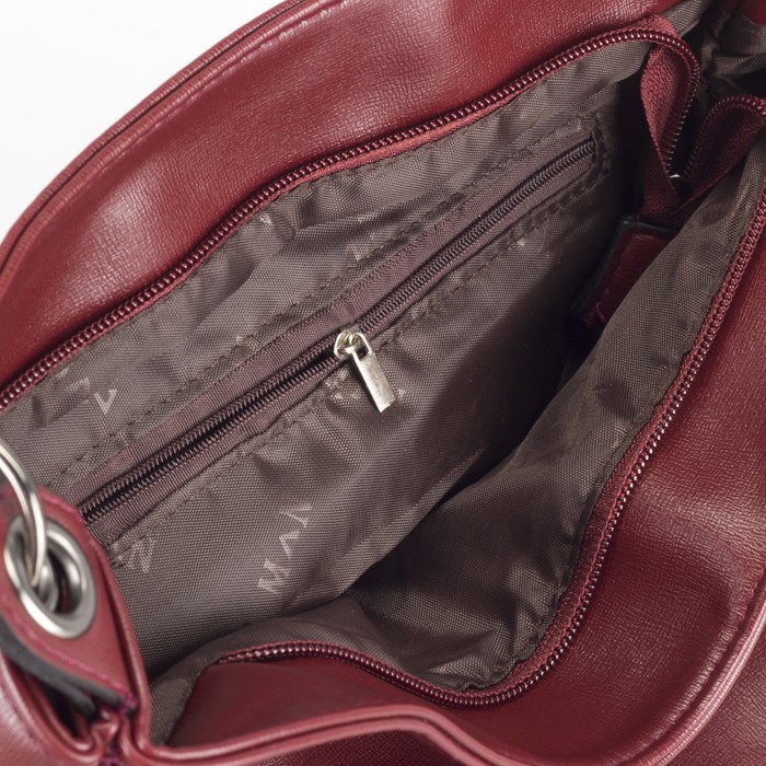 Сумка женская, отдел на молнии, наружный карман, цвет бордовый