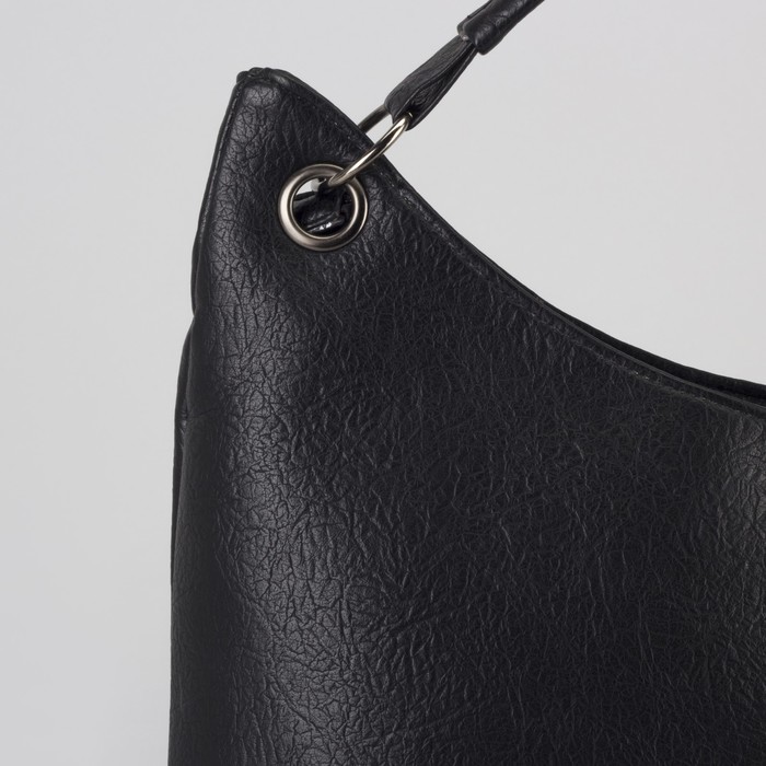 Сумка женская, отдел с перегородкой на молнии, наружный карман, цвет чёрный