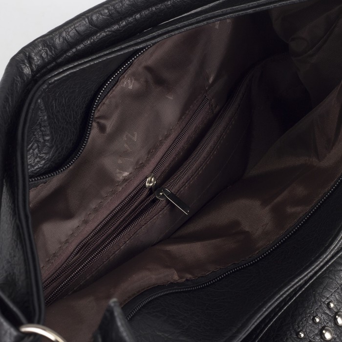 Сумка женская, отдел с перегородкой на молнии, наружный карман, цвет чёрный