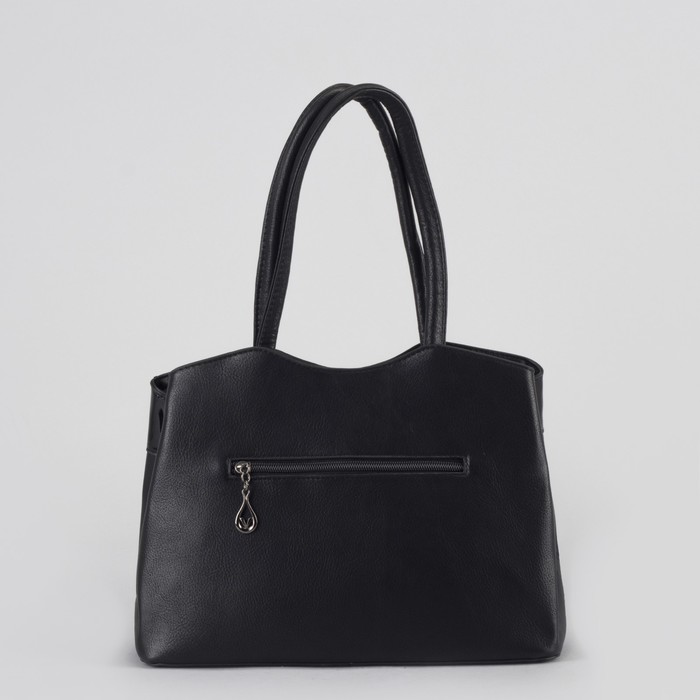 Сумка женская, отдел с перегородкой на молнии, 2 наружных кармана, цвет чёрный