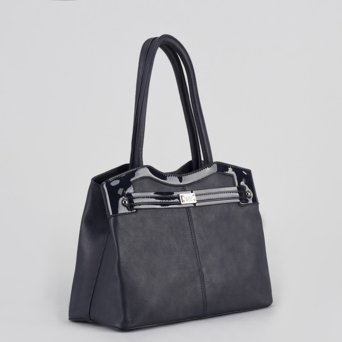 Сумка женская, отдел с перегородкой на молнии, 2 наружных кармана, цвет синий