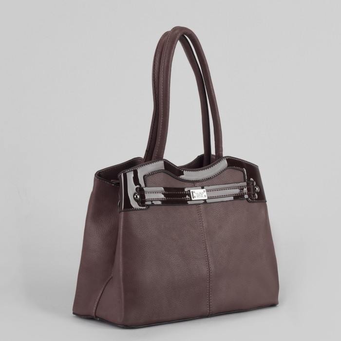 Сумка женская, отдел с перегородкой на молнии, 2 наружных кармана, цвет пудровый