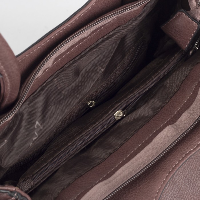 Сумка женская, отдел с перегородкой на молнии, 2 наружных кармана, цвет пудровый