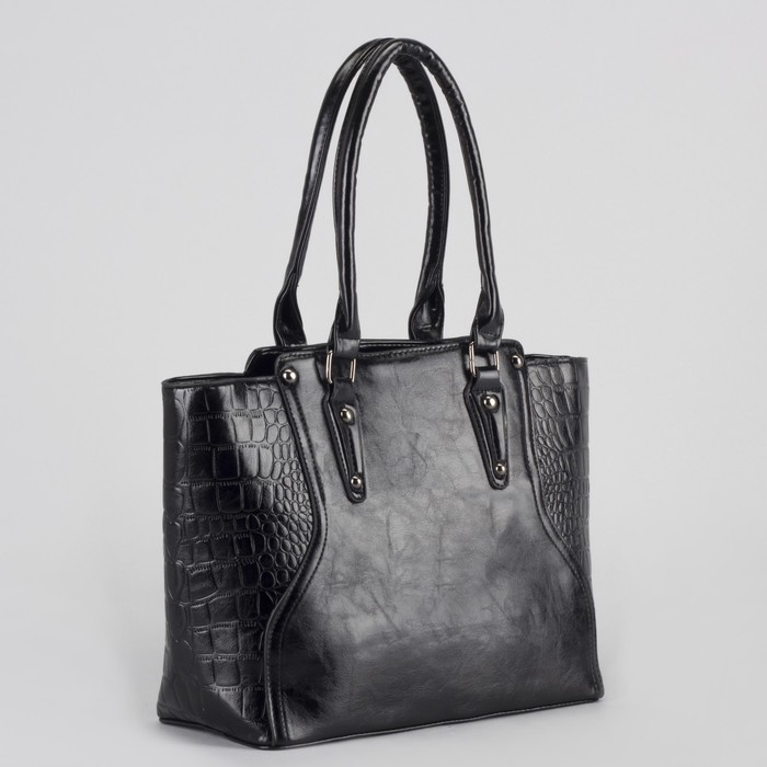 Сумка женская, отдел с перегородкой на молнии, наружный карман, цвет чёрный