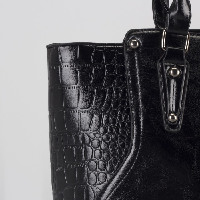 Сумка женская, отдел с перегородкой на молнии, наружный карман, цвет чёрный