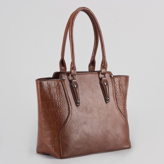 Сумка женская, отдел с перегородкой на молнии, наружный карман, цвет хаки