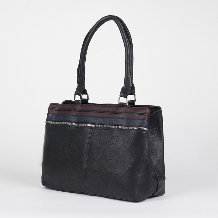 Сумка женская, отдел с перегородкой на молнии, наружный карман, цвет чёрный