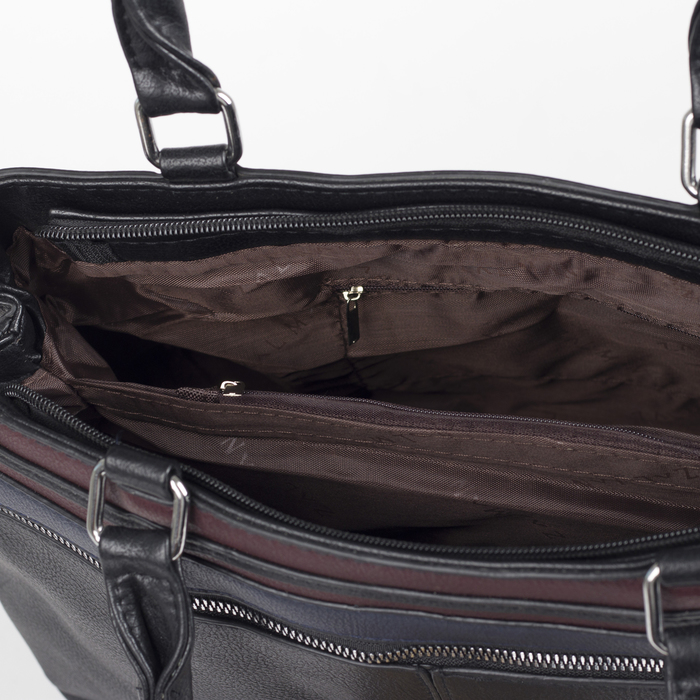 Сумка женская, отдел с перегородкой на молнии, наружный карман, цвет чёрный