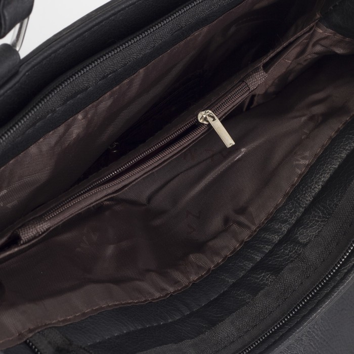 Сумка женская, отдел с перегородкой на молнии, наружный карман, цвет чёрный