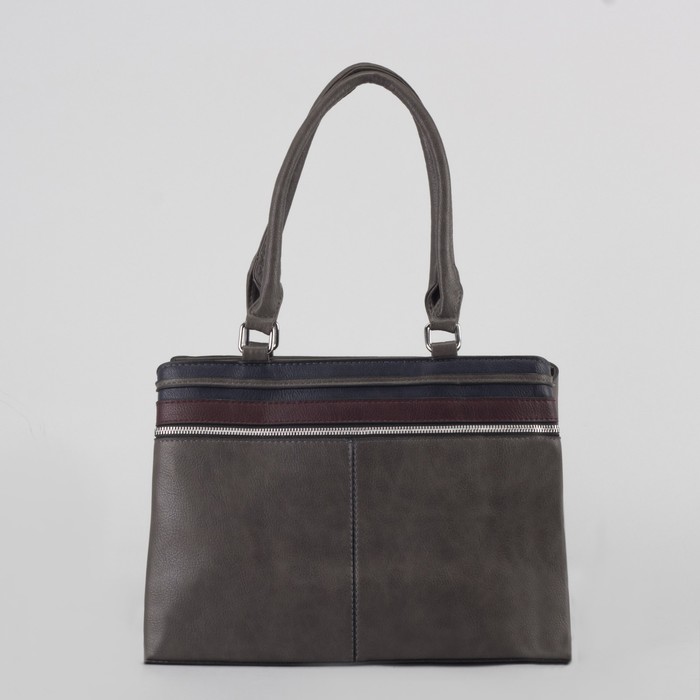 Сумка женская, отдел с перегородкой на молнии, наружный карман, цвет серый