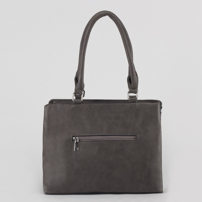 Сумка женская, отдел с перегородкой на молнии, наружный карман, цвет серый