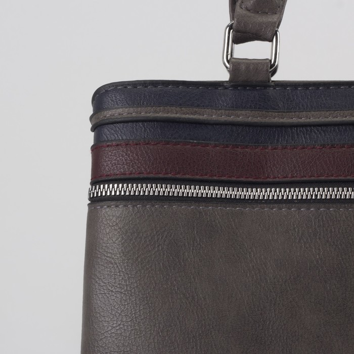 Сумка женская, отдел с перегородкой на молнии, наружный карман, цвет серый