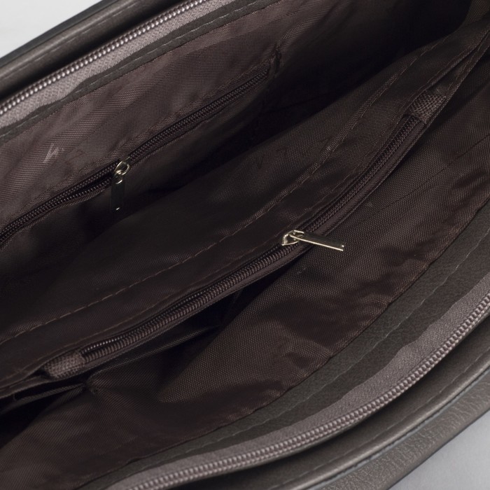 Сумка женская, отдел с перегородкой на молнии, наружный карман, цвет серый