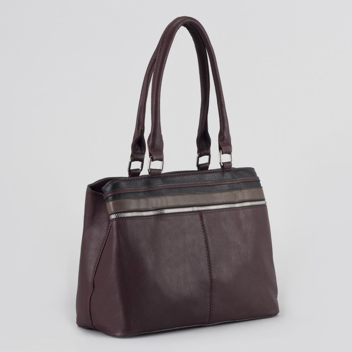 Сумка женская, отдел с перегородкой на молнии, наружный карман, цвет бордовый