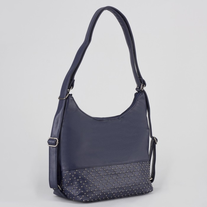 Сумка-рюкзак, отдел с перегородкой на молнии, наружный карман, цвет синий