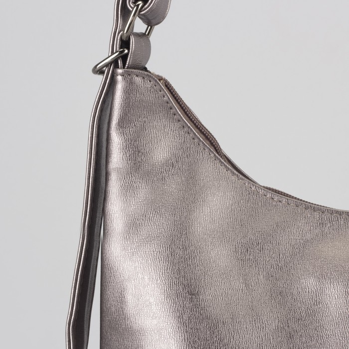 Сумка-рюкзак, отдел с перегородкой на молнии, наружный карман, цвет серебристый