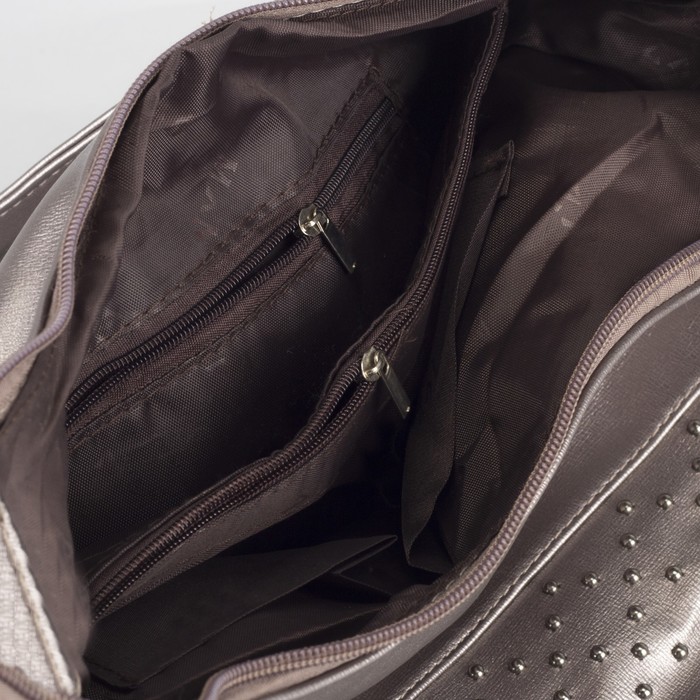 Сумка-рюкзак, отдел с перегородкой на молнии, наружный карман, цвет серебристый