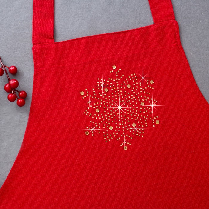 Фартук "Этель" Снежинка золото 65х70 см, 80% хлопок, 20% п/э