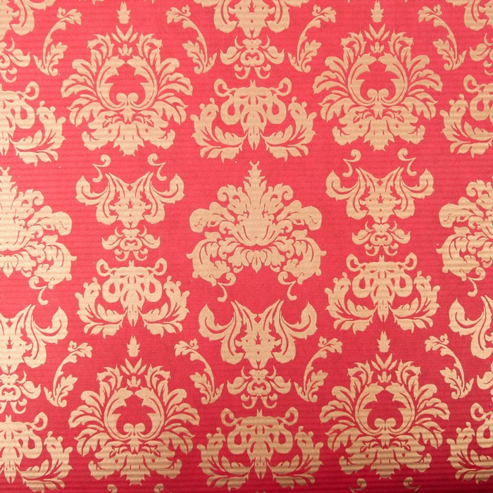 Бумага упаковочная крафт, красно-зелёная, 0.5 х 10 м