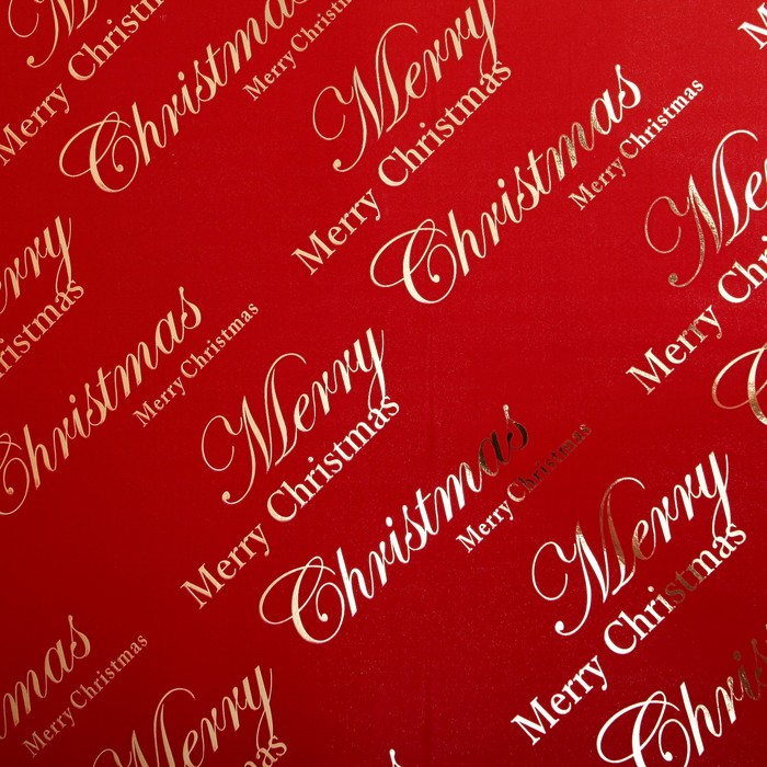 Бумага упаковочная метализированная, красно-золотой, 50 см х 5 м