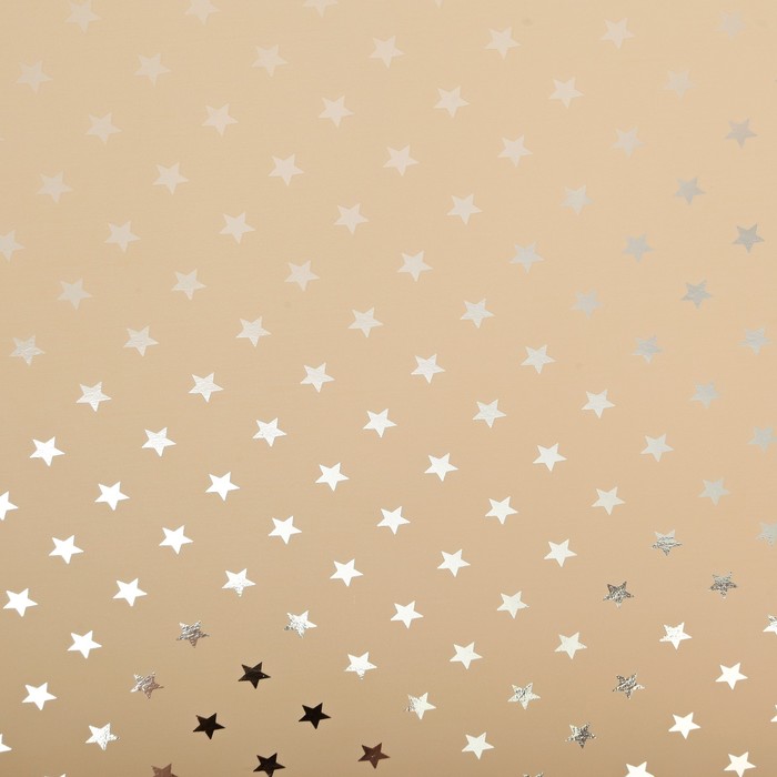 Бумага упаковочная метализированная, кремово-золотой, 50 см х 5 м