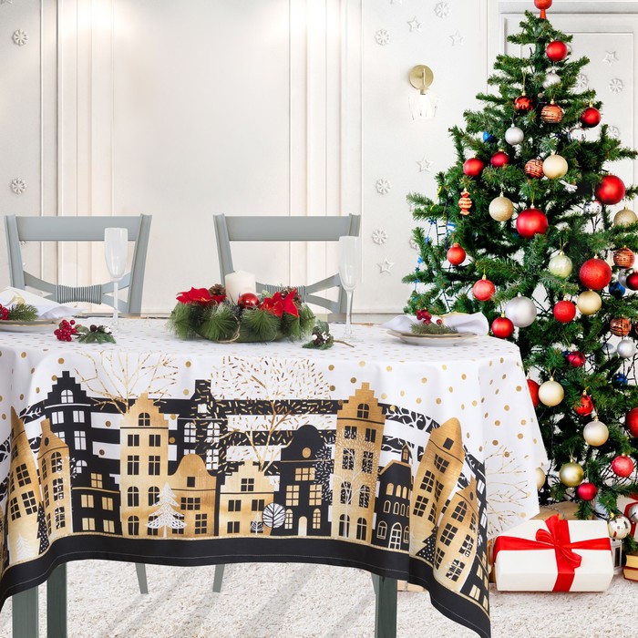 Скатерть "Этель" Золотой город 220х147 см, 100% хл, саржа 190 гр/м2