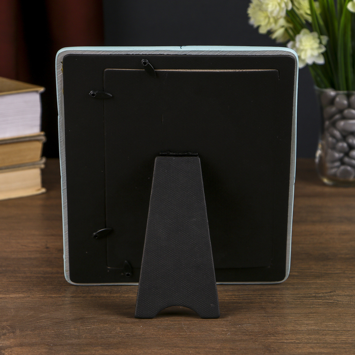 Фоторамка полистоун 13х18 см "Слонёнок" голубая 21,5х17,5 см