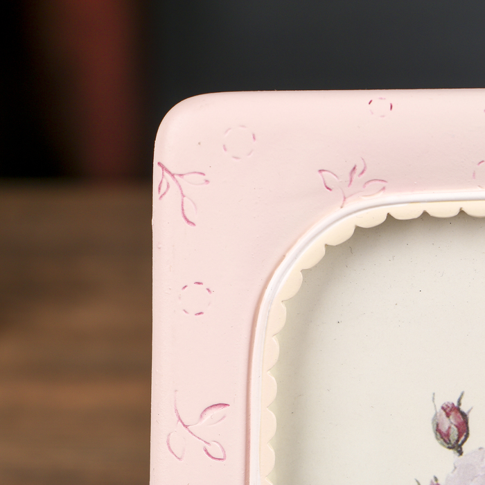 Фоторамка полистоун 13х18 см "Слонёнок" розовая 21,5х17,5 см