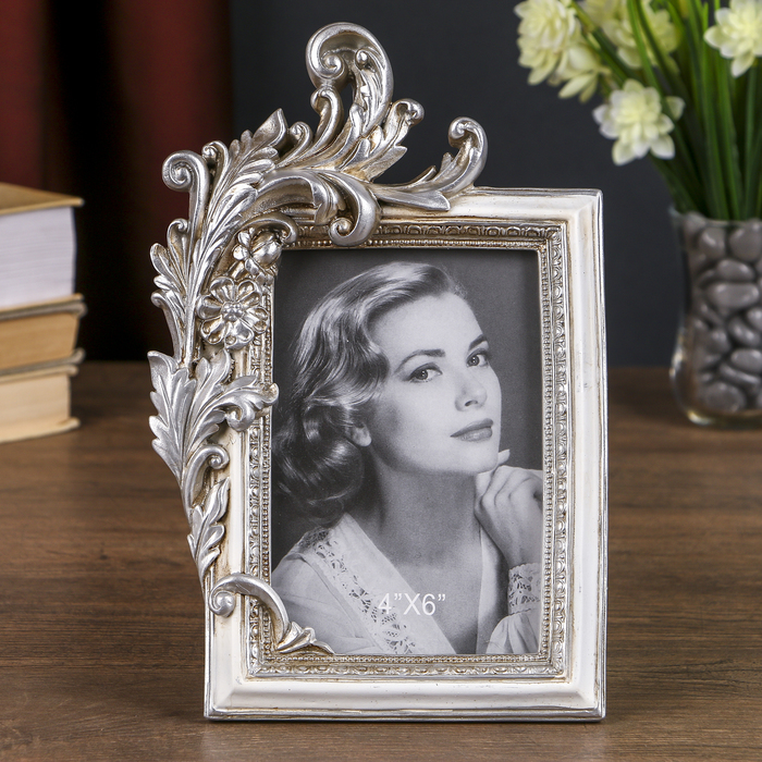 Фоторамка полистоун 10х15 см "Ветвь с цветами" 24,5х16 см