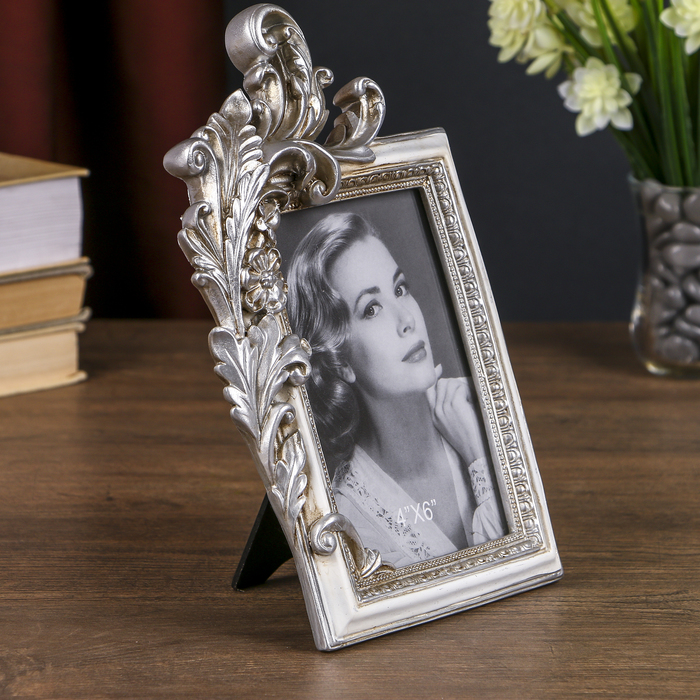 Фоторамка полистоун 10х15 см "Ветвь с цветами" 24,5х16 см