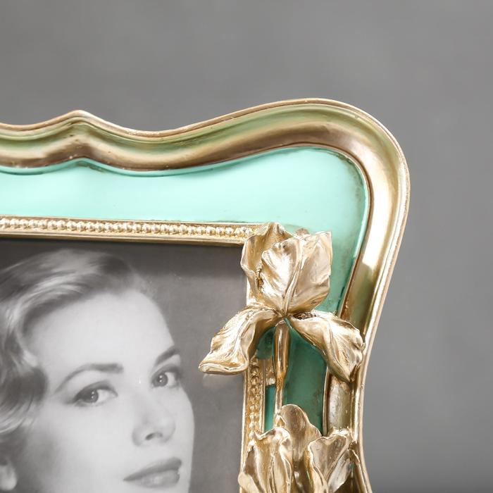 Фоторамка полистоун 10х15 см "Золотые ирисы и бабочки"