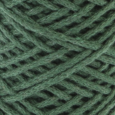 Шнур для вязания без сердечника 100% хлопок, ширина 2мм 100м/95гр (т. зелёный)