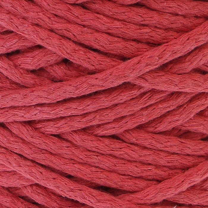 Шнур для вязания без сердечника 100% хлопок, ширина 5 мм 100м/350гр (яр. розовый)