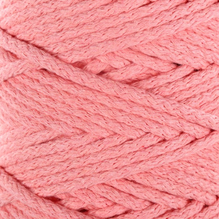 Шнур для вязания без сердечника 100% хлопок, ширина 5 мм 100м/350гр (персиковый)
